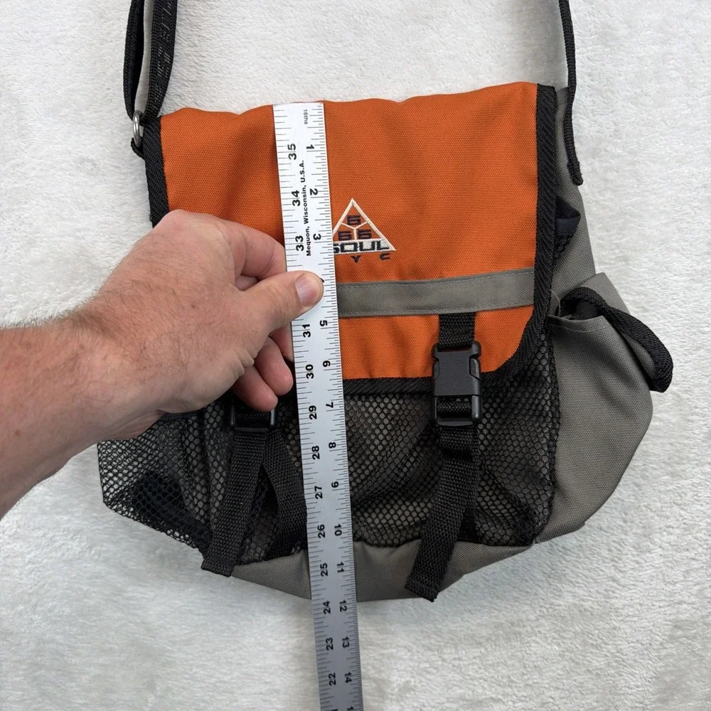 Vintage Triple Five Soul 555 Messenger Bag Orange Gray Y2K Crossbody Streetwear